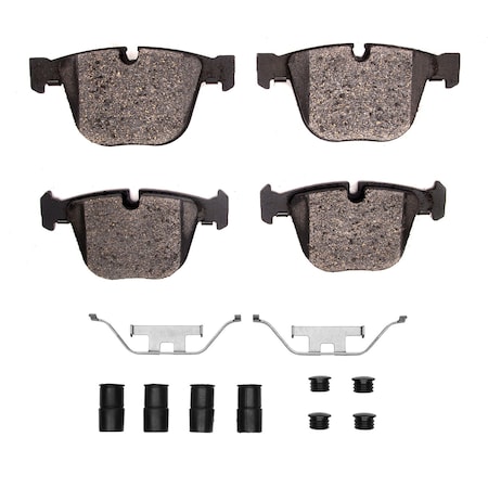 DYNAMIC FRICTION CO 5000 Euro Ceramic Brake Pads and Hardware Kit, Low Dust, Rear 1600-0919-01